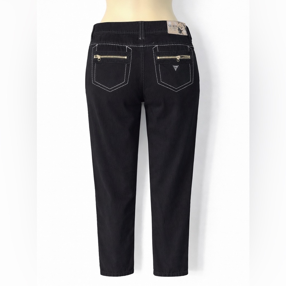 Vintage GUESS Capri Pants Y2K Low Rise Zip Anna Nicole Smith 27